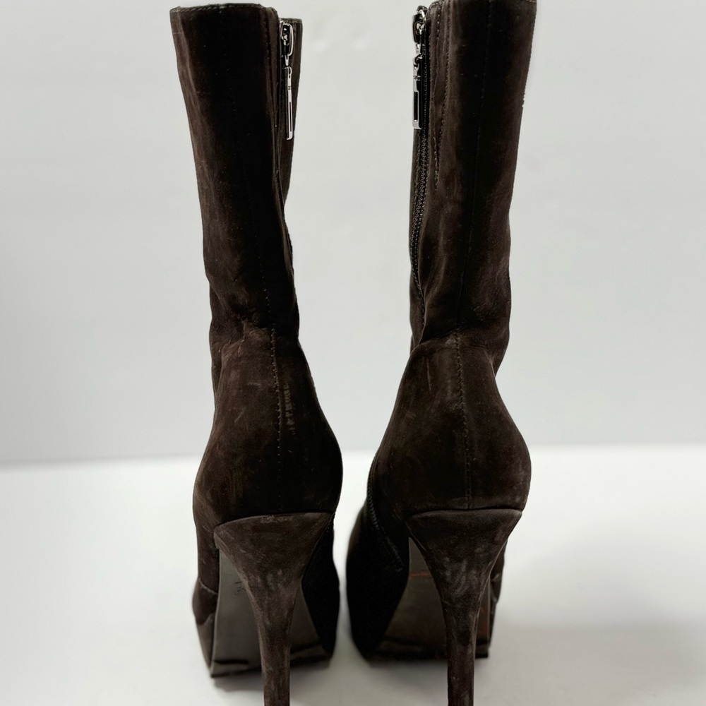 SCHUTZ Brown Suede Platform Heeled Boots Size 6 - Picture 3 of 5